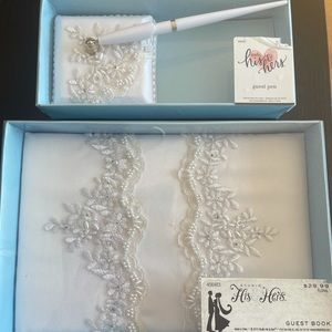 Wedding guest book and pen